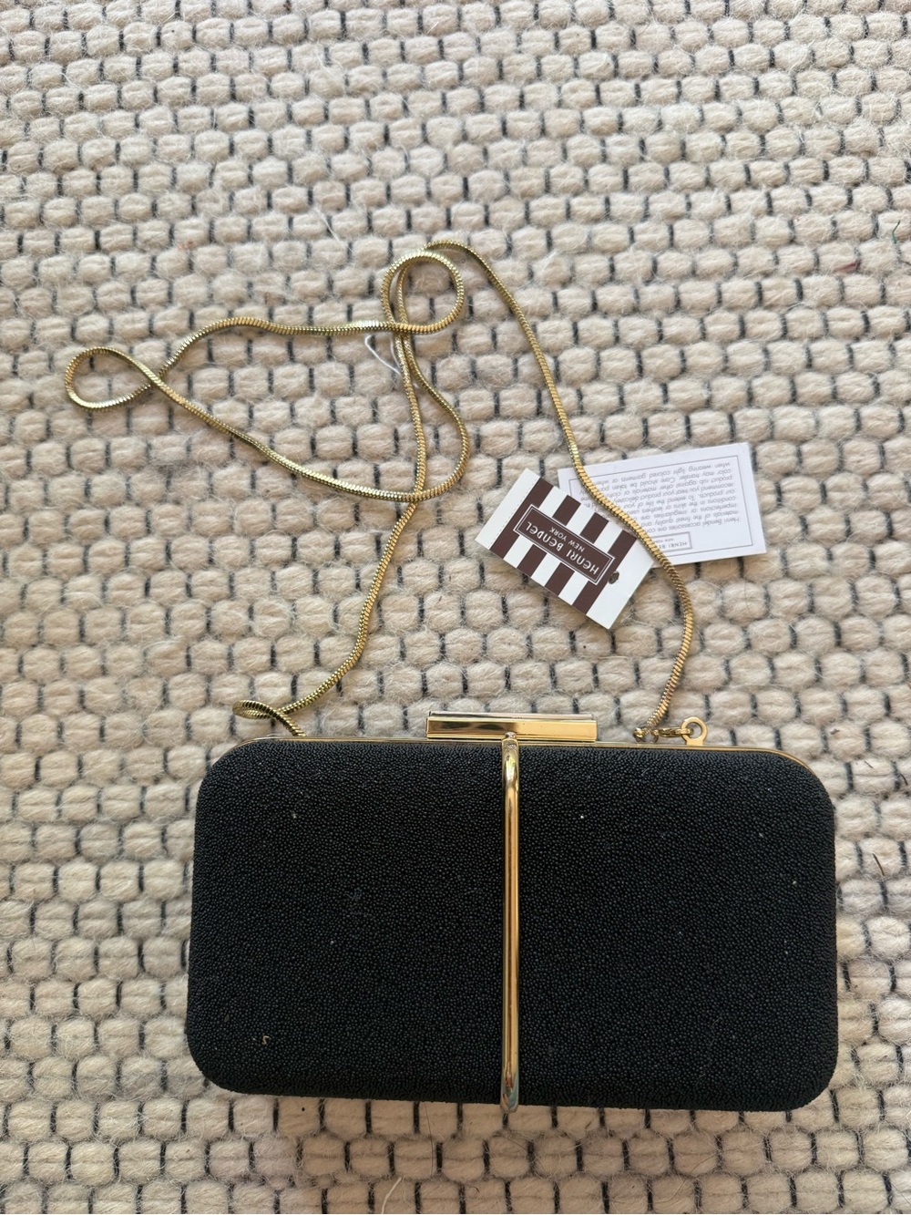 henri bendel Party Of Two Caviar Clutch